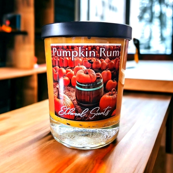 Wooden Wick Pumkin Rum Candle. Hand poured ! - Picture 1 of 2